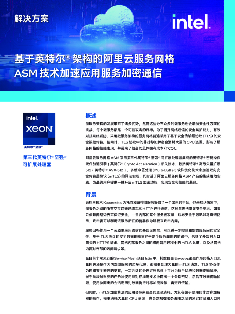 阿里云&英特尔：基于英特尔®架构的阿里云服务网格ASM技术加速应用服务加密通