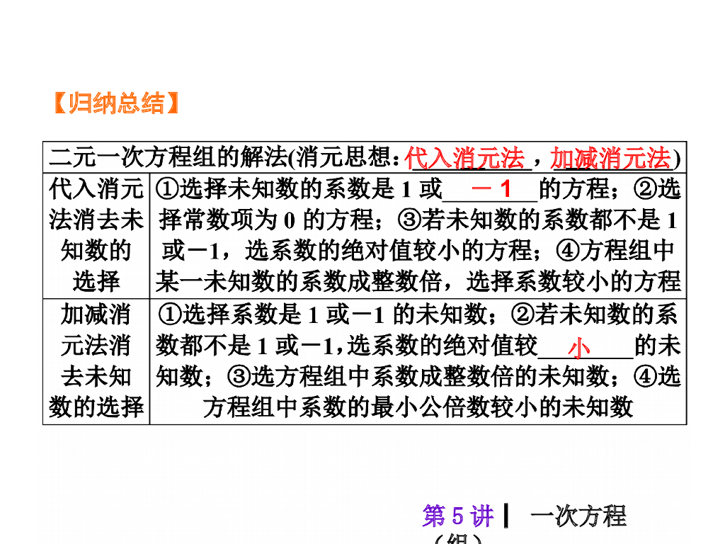 中考复习课件【第5讲】一次方程（组）（31页）ppt课件_第6页