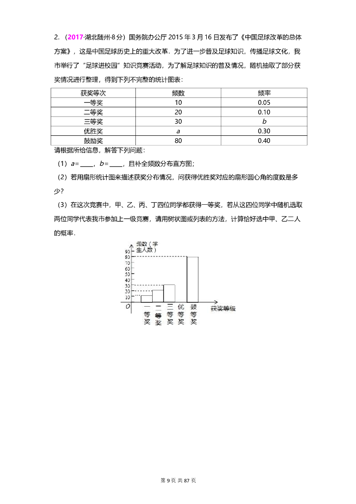 数学全国中考真题分类汇编专题7 统计_第9页