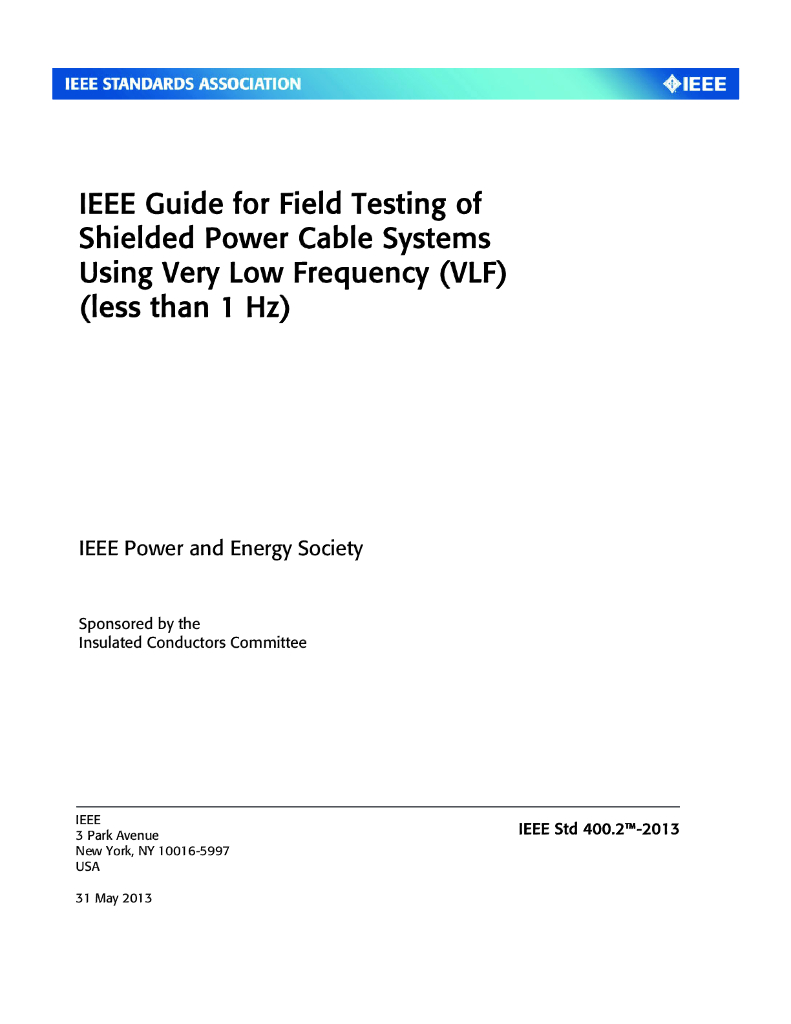 IEEE 400.2-2013 国际电气与电子工程师协会介损规程