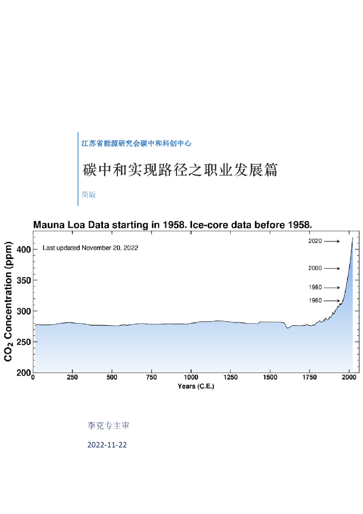 江苏省能源研究会：<em>碳中和</em>实现路径之职业发展篇（简版） 海报
