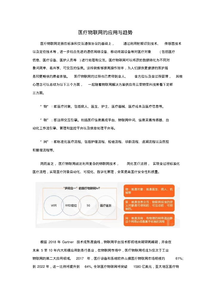 医疗物联网的应用与趋势