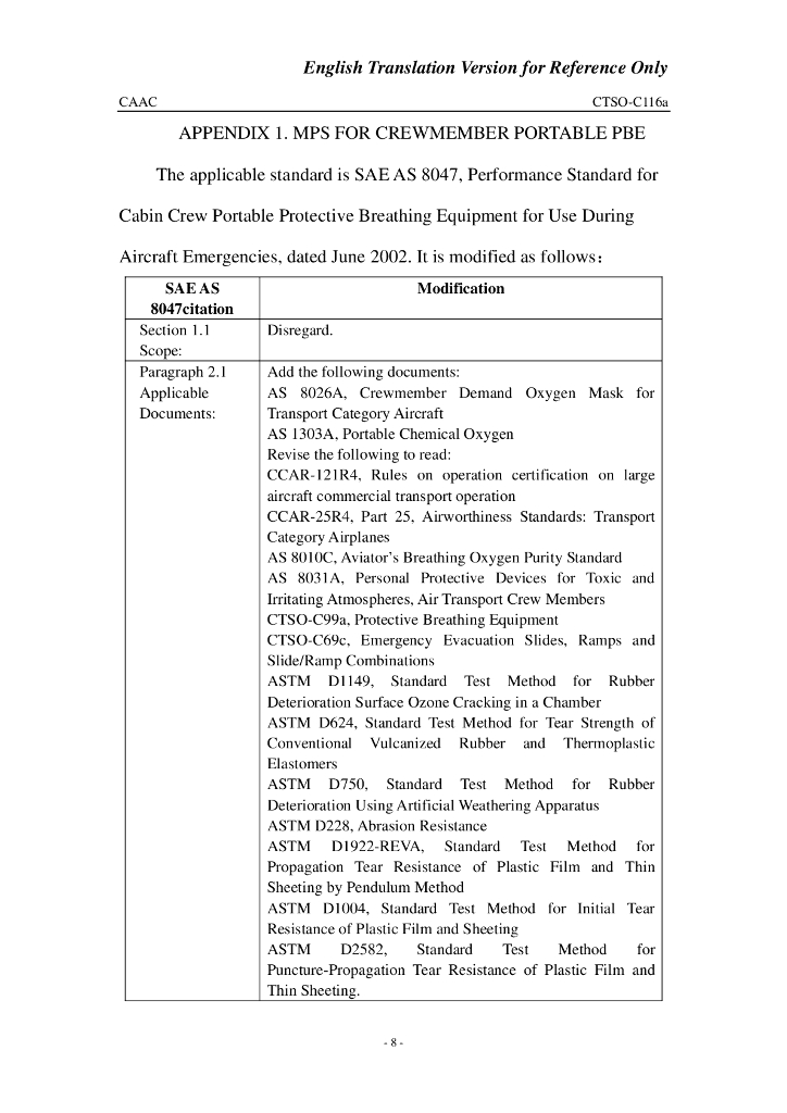 机组人员便携防护式呼吸装置(英文翻译版)_第8页
