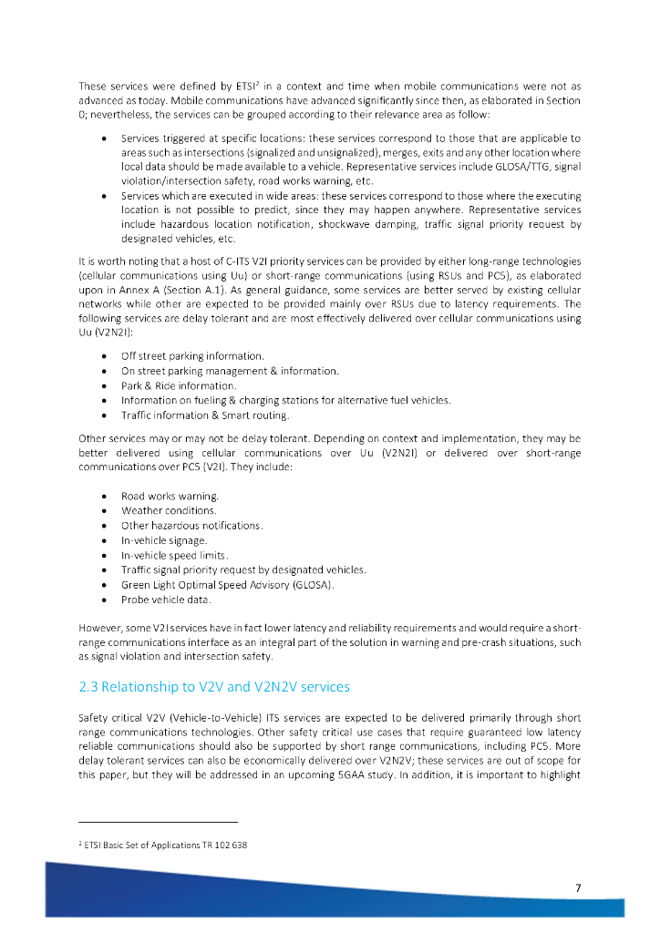 5GAA releases White Paper on C-V2X Conclusions based on Evaluation of Available Architectural Options_第7页