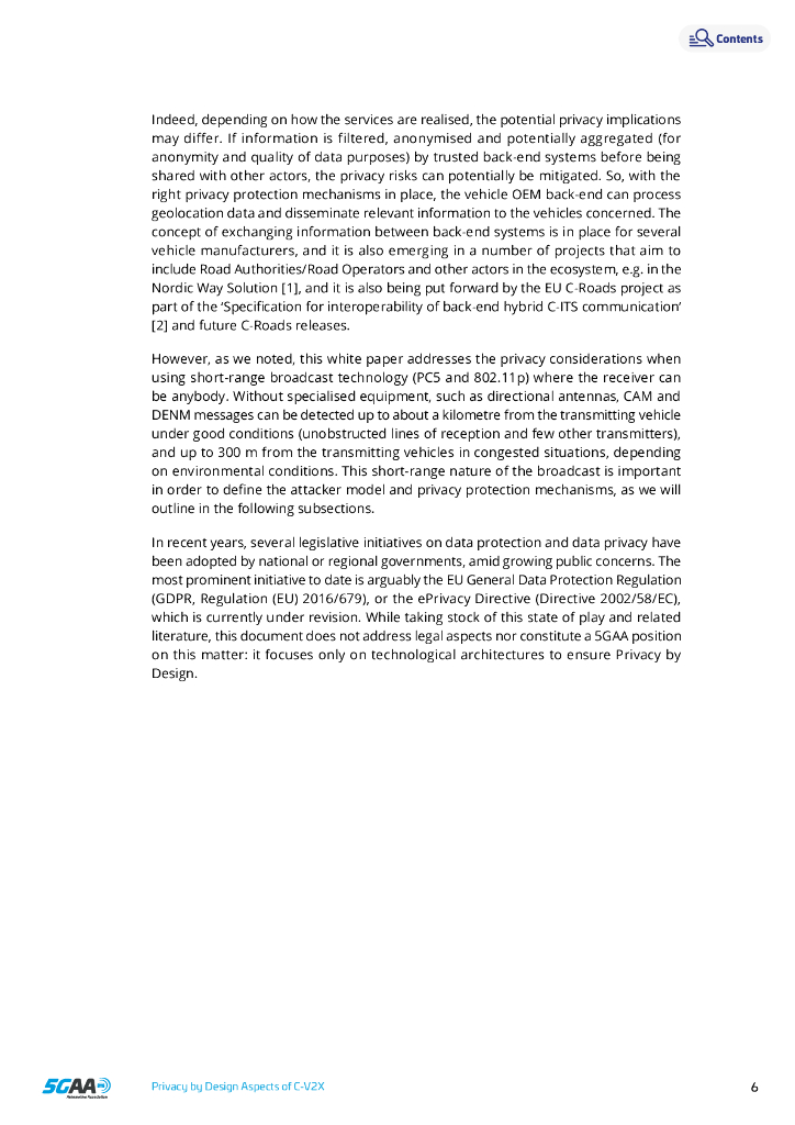 5GAA White Paper Privacy by Design Aspects of C-V2X_第6页