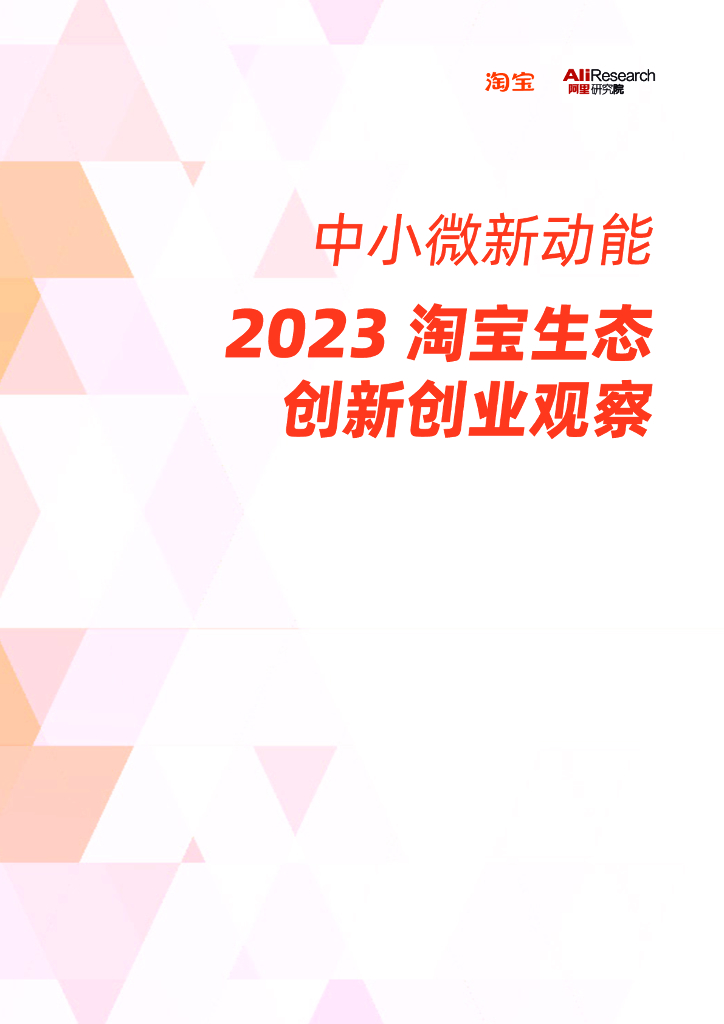 淘宝：中小微新动能：2023淘宝生态创新创业观察