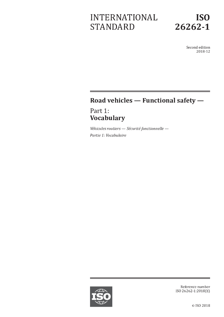ISO 26262-1 2018 Part 1 Vocabulary