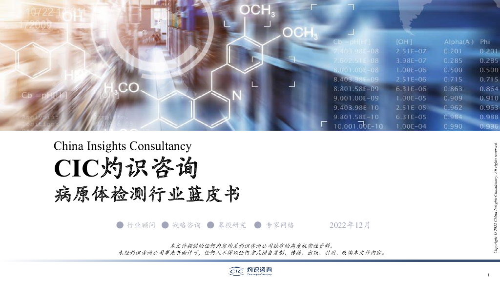 灼识咨询：2022中国病原体检测行业蓝皮书