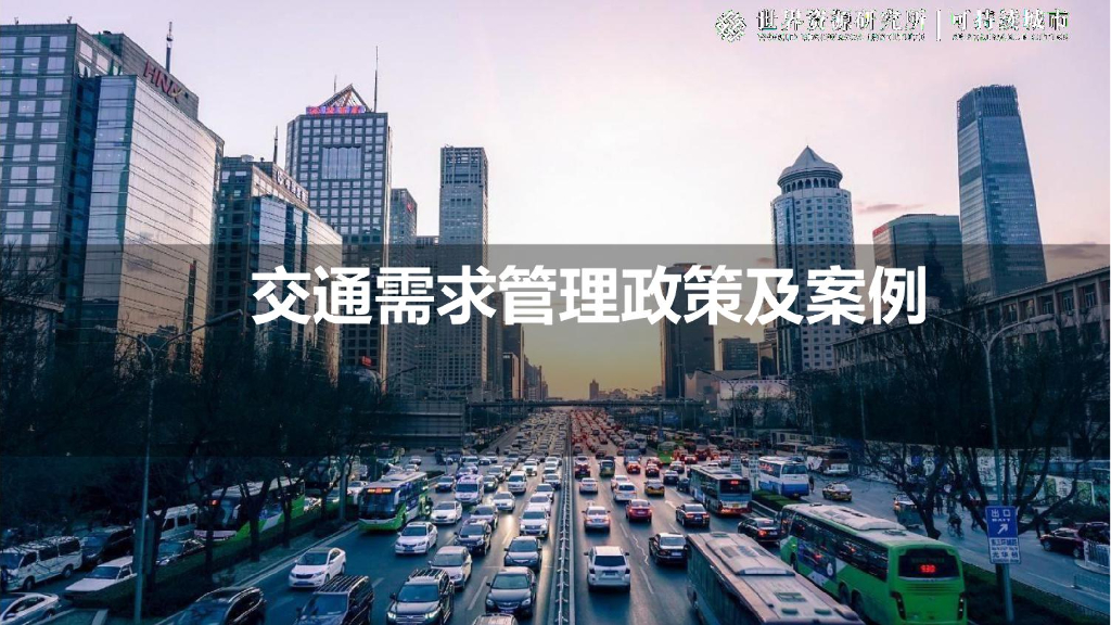世界资源研究所：交通需求管理政策及案例