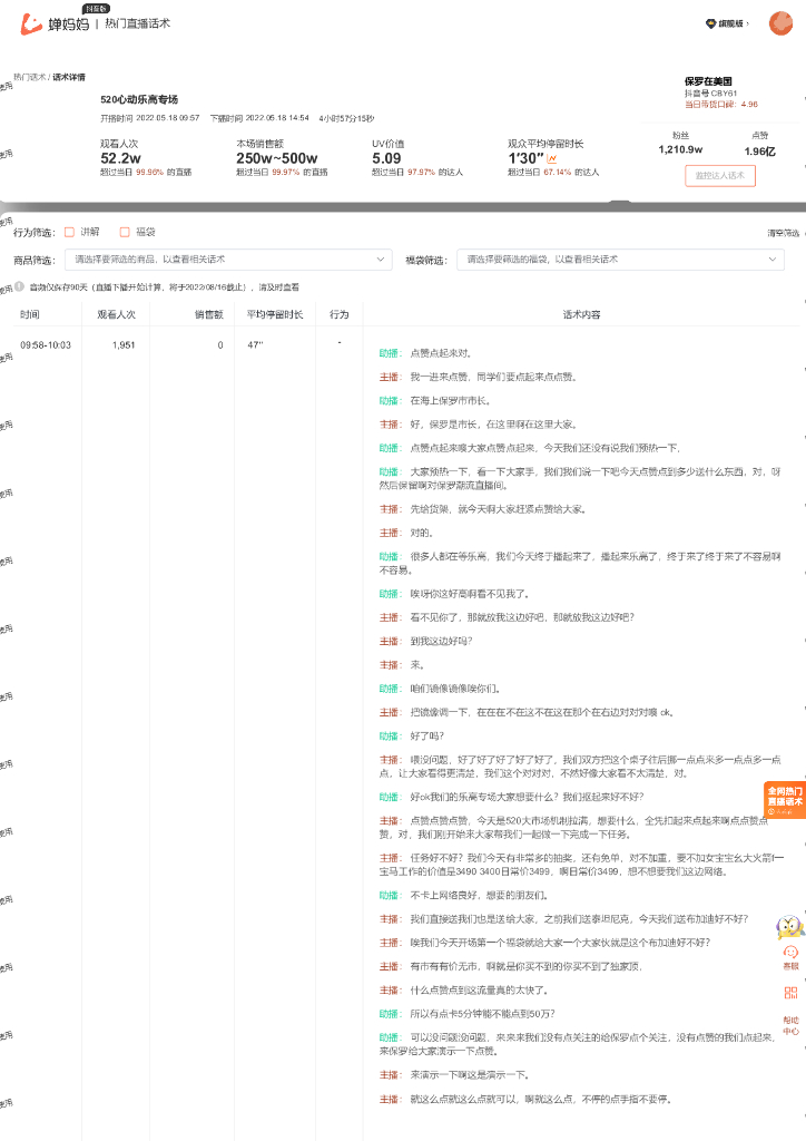 蝉妈妈：玩具乐器行业保罗在美国抖音直播间话术