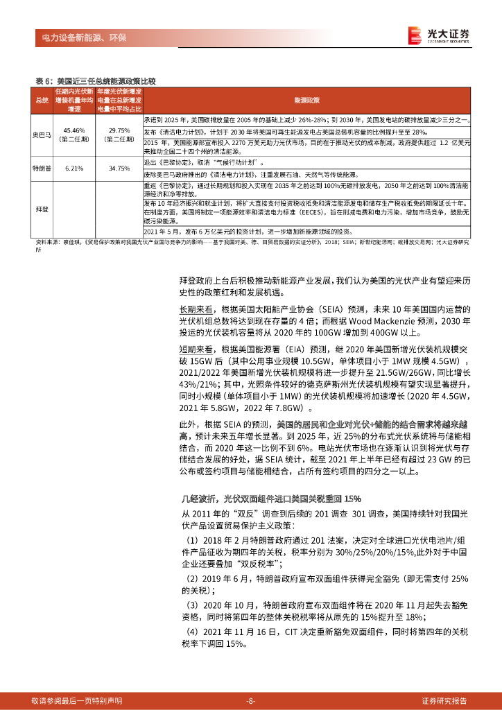 光大证券：新能源、环保领域碳中和动态追踪（四十四）：拜登政府新能源政策超预期，美国市场蓄势待发_第8页