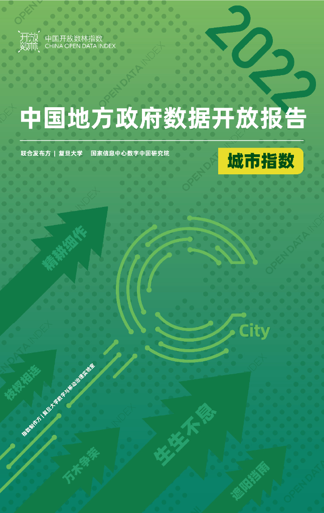 复旦DMG：2022中国地方政府数据开放报告（城市指数）