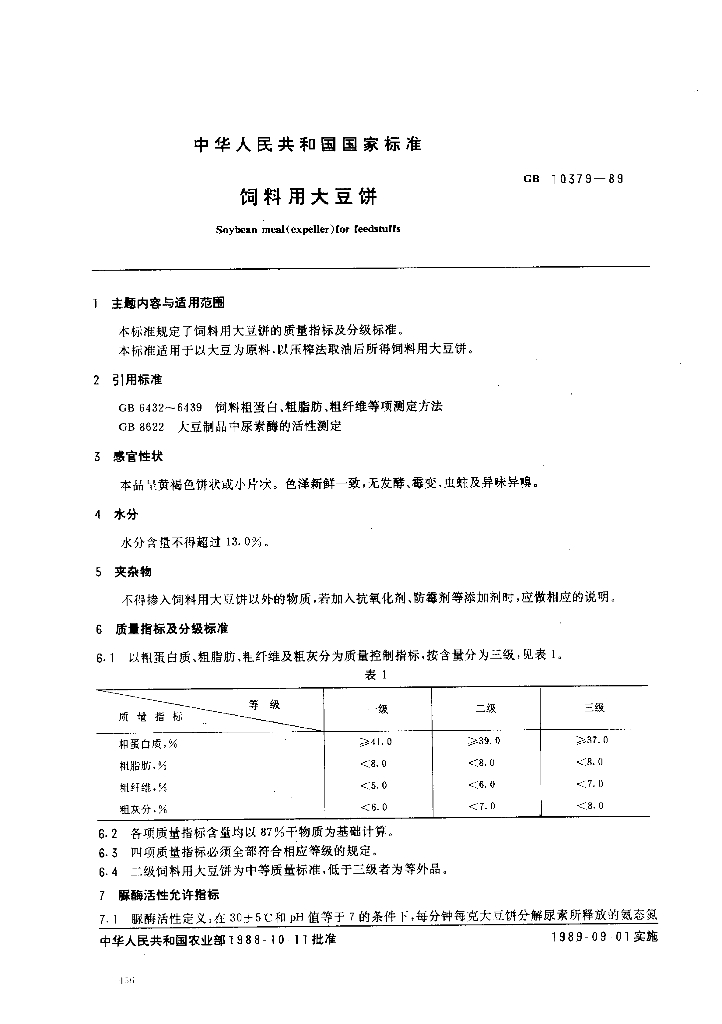 NY/T 130-1989 饲料用大豆饼