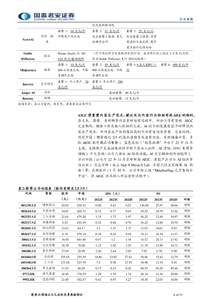 国泰君安：ChatGPT 加速 AIGC 出圈，商业能力初显_第6页