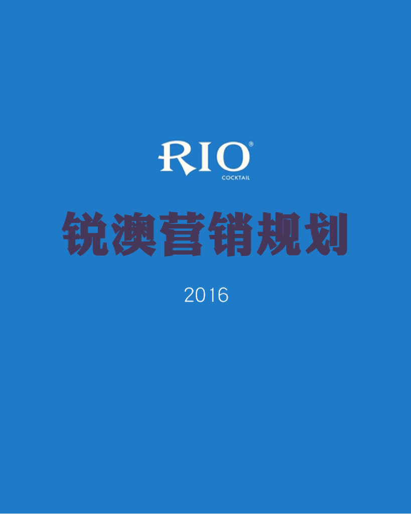 鸡尾酒品牌锐澳RIO营销规划方案