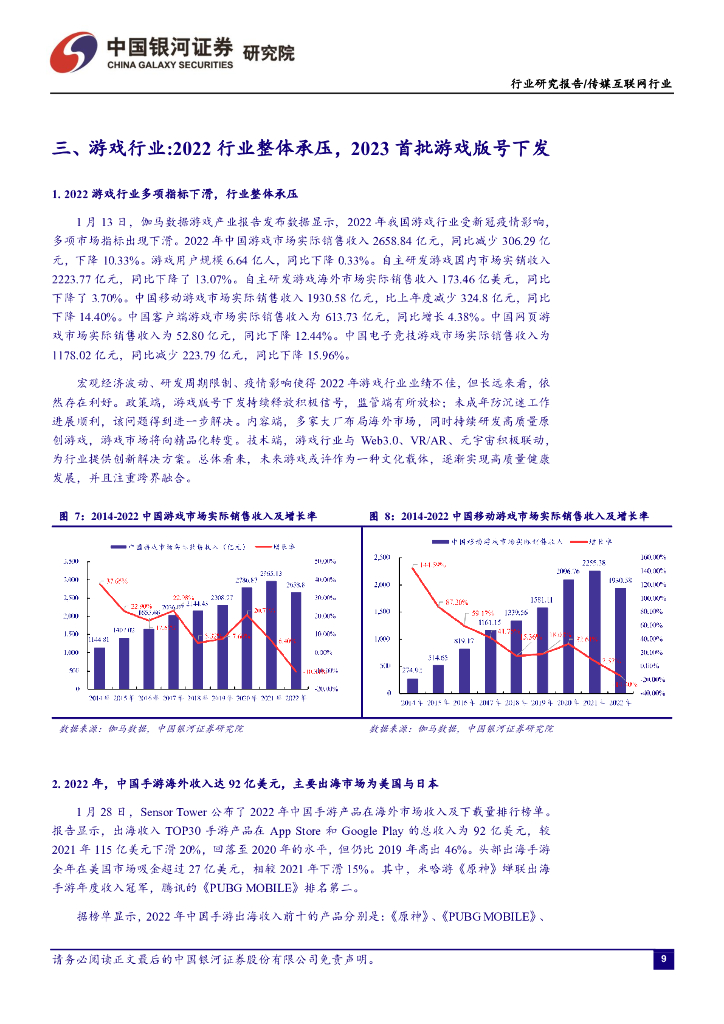 中国银河：传媒互联网1月行业动态报告：关注ChatGPT催化，持续看好游戏板块投资机会_第9页