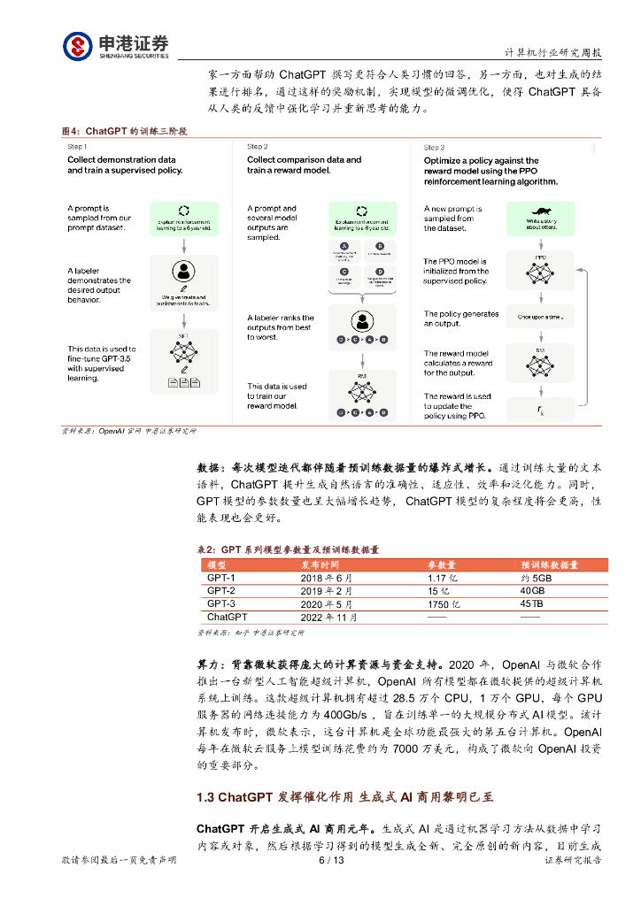 申港证券：计算机行业研究周报：ChatGPT商业化，开启AI投资浪潮_第6页