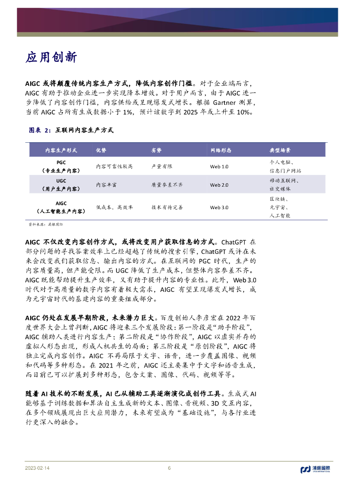 浦银国际：序幕揭开：ChatGPT将AlGC推向时代“平民化”_第6页