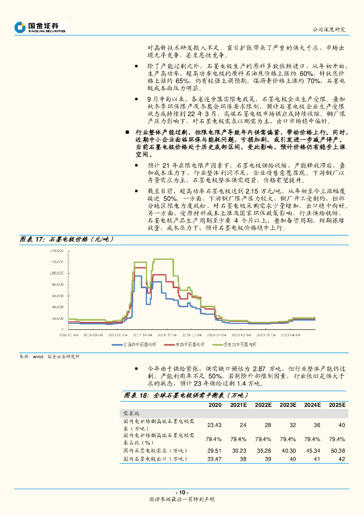 国金证券：方大炭素（600516）-国内石墨电极龙头，碳中和下迎来新机遇_第10页