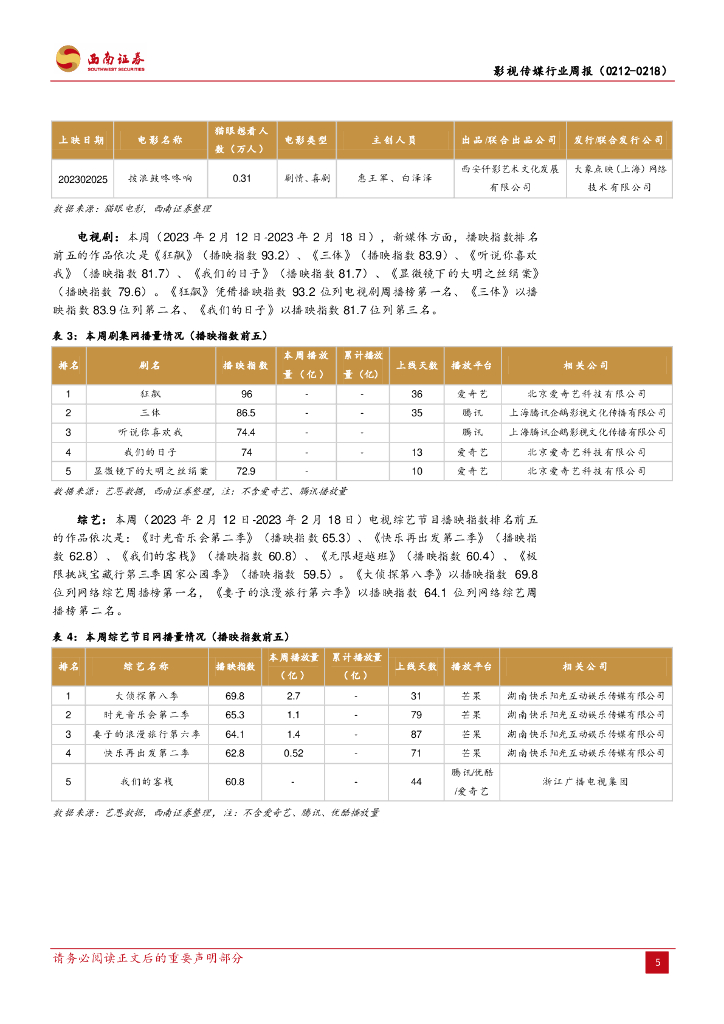 西南证券：影视传媒行业周报：《王者荣耀》蝉联全球手游畅销榜冠军，《逆水寒》手游推出首个游戏版ChatGPT_第8页