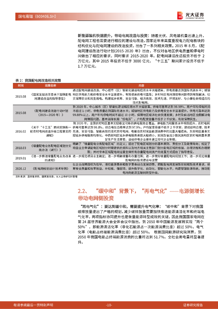 光大证券：国电南瑞（600406）-跟踪报告：“碳中和”拉动电网及输配电建设，电力设备龙头启航_第10页