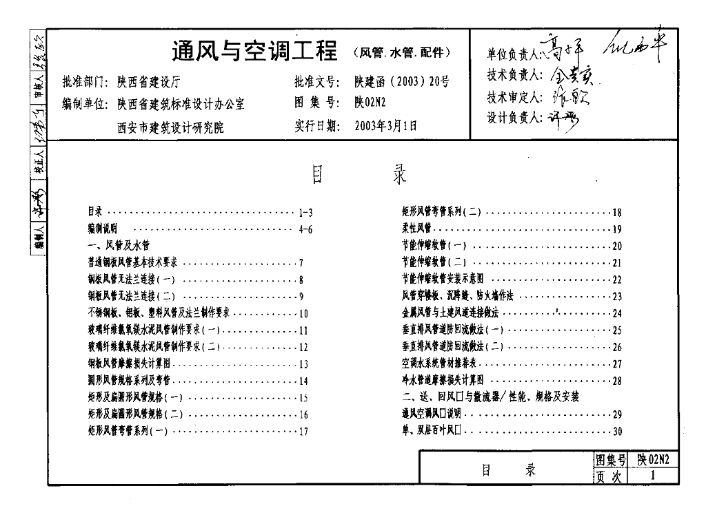 陕02N2 通风与空调工程图集