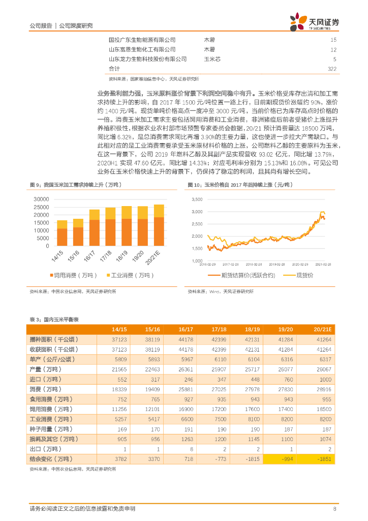 天风证券：中粮科技（000930）-国内玉米深加工龙头，深耕生物基产品，“碳中和”时代大有可为！_第8页