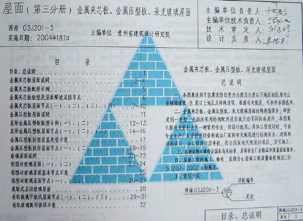 西南03J201-3 屋面 第三分册：金属夹芯板、金属压型板、采光玻璃屋面图集