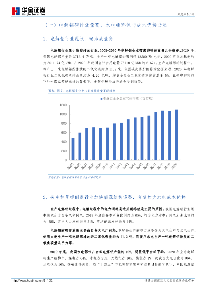 华金证券：云铝股份（000807）-碳中和下的水电铝龙头_第9页