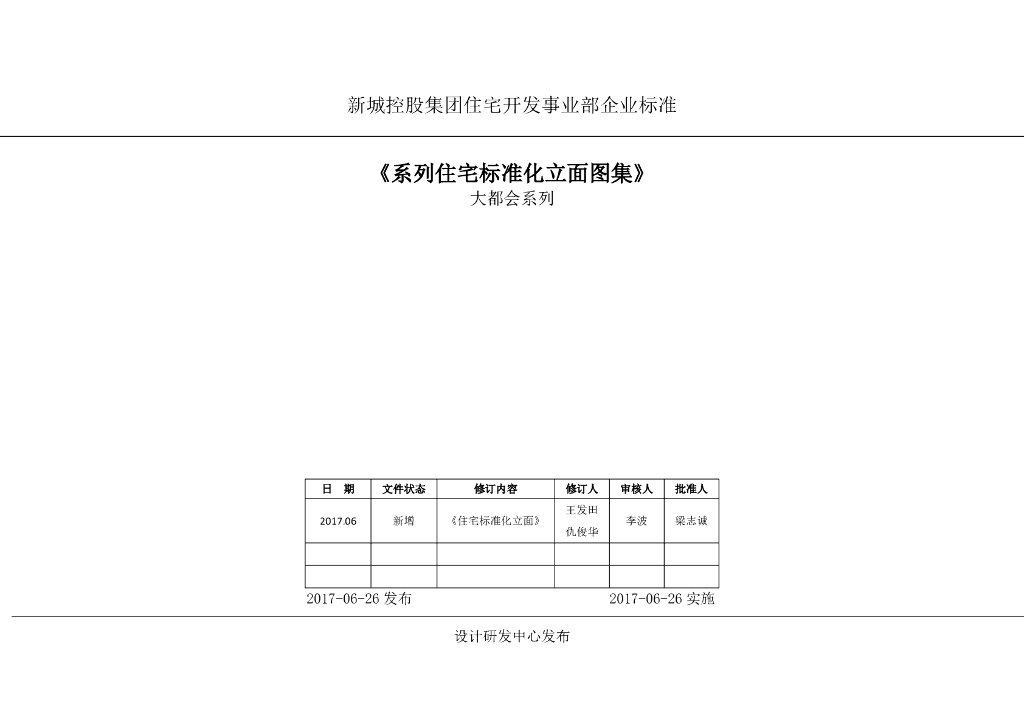 新城控股：大都会系列住宅标准化立面图集