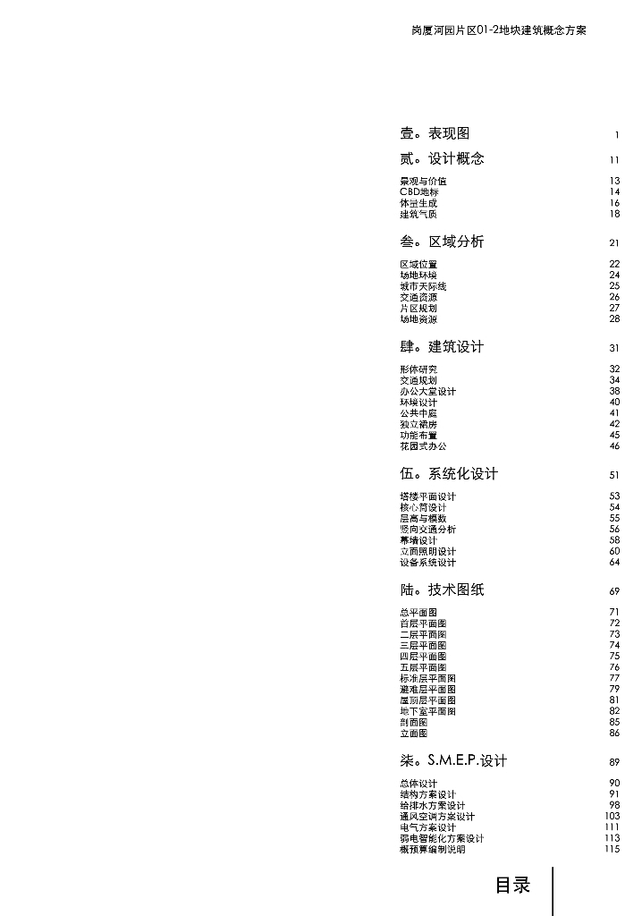 超高层塔式办公楼建筑投标文件方案文本（知名设计院）