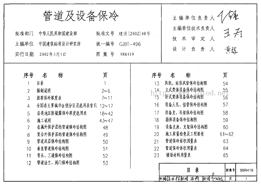 98R419 管道及设备保冷图集