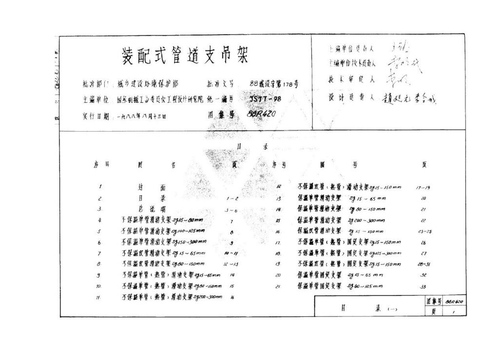 88R420 装配式管道支吊架图集