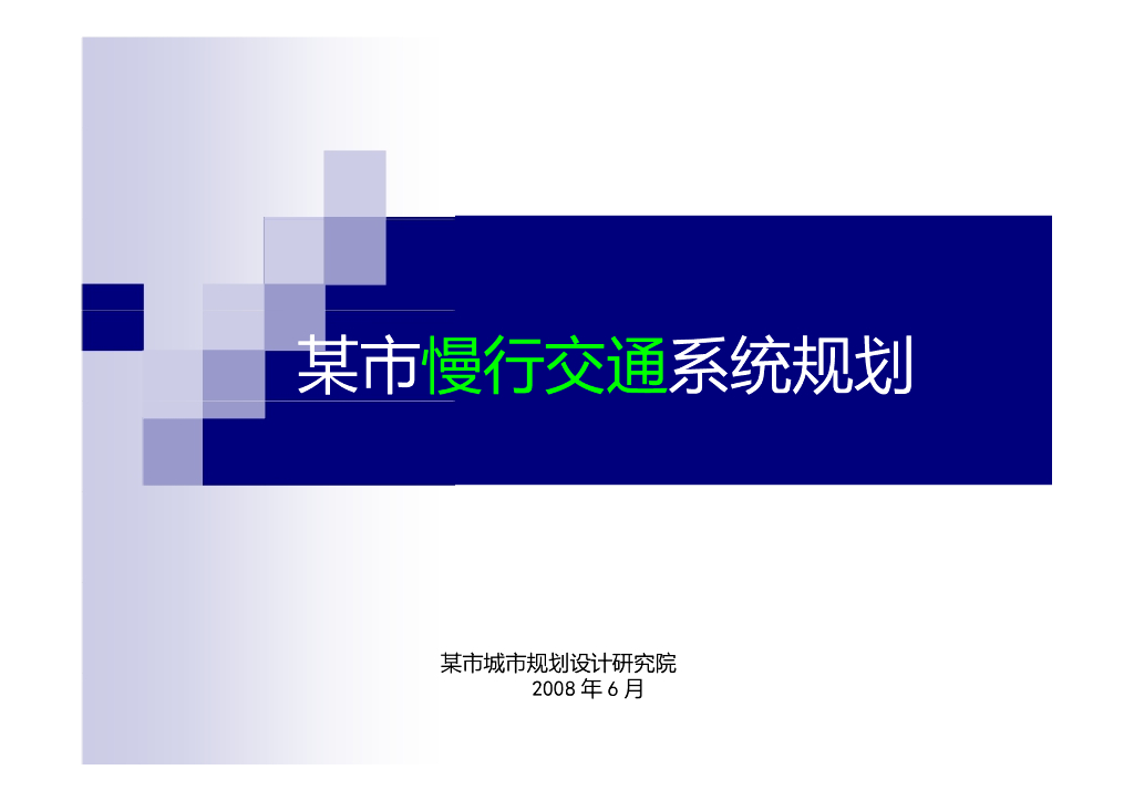 某市慢行交通系统规划PPT，82页