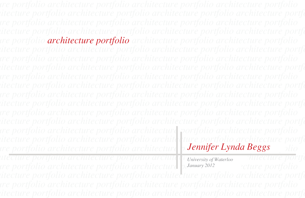Jennifer Beggs-Architecture Portfolio
