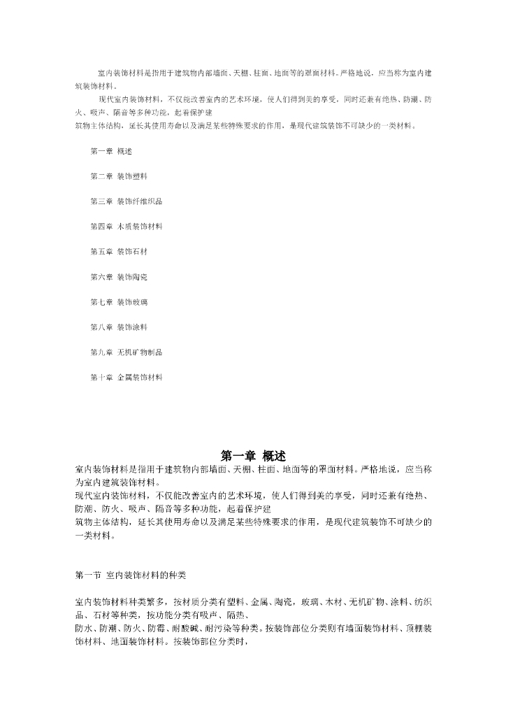 建材常识手册——室内装饰材料