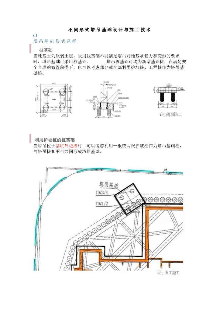 不同形式塔吊基础设计与施工技术