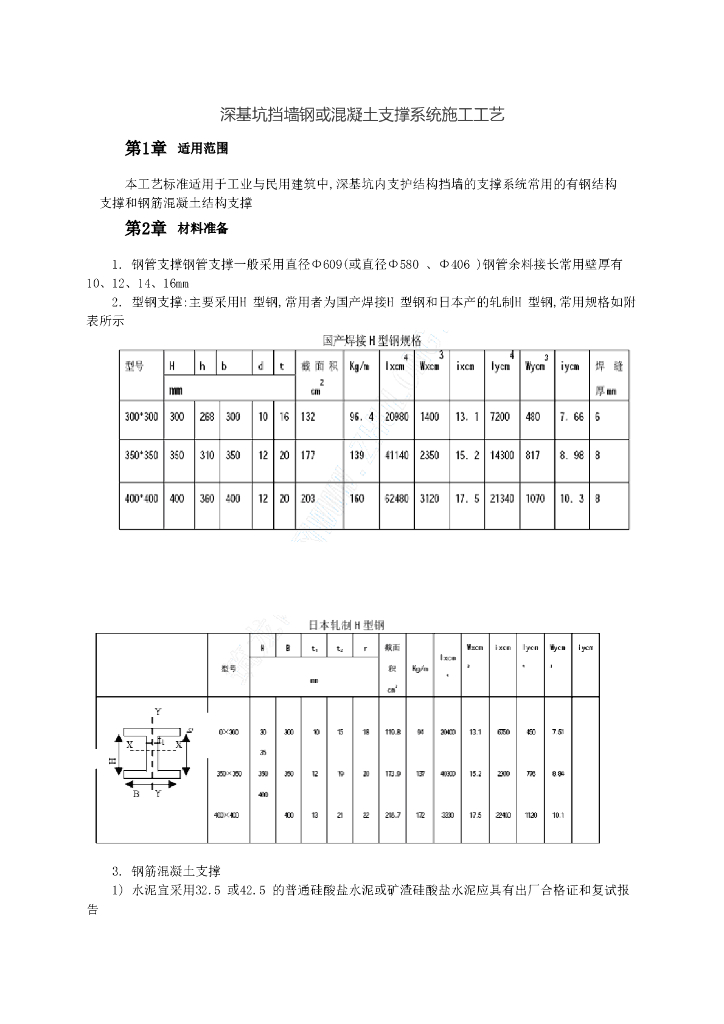 深基坑挡墙钢或混凝土支撑系统施工工艺