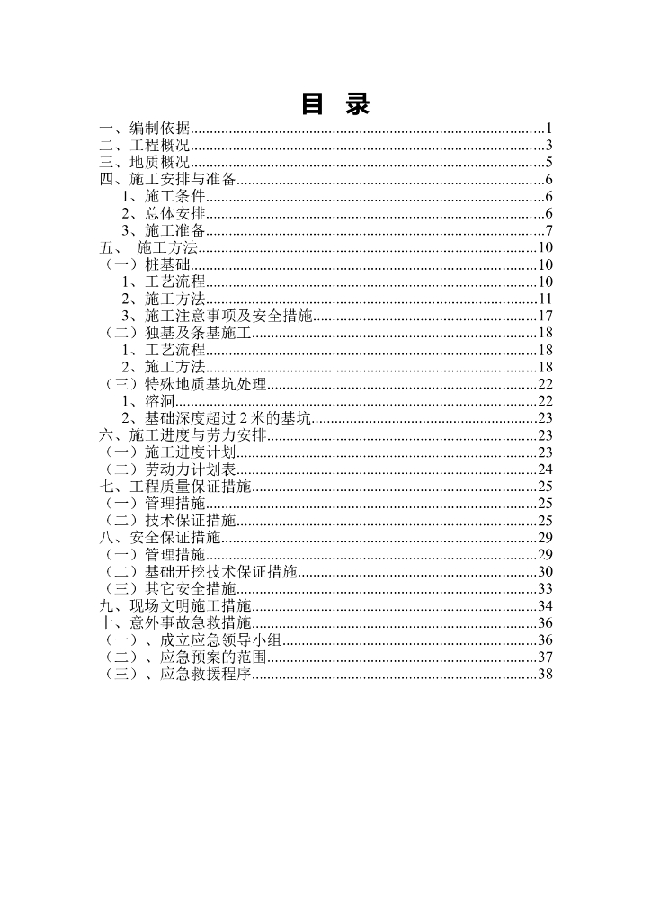 柱下独立基础及人工挖孔桩施工方案