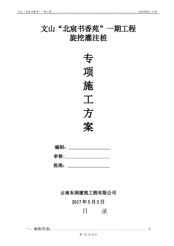 旋挖灌注桩专项施工方案
