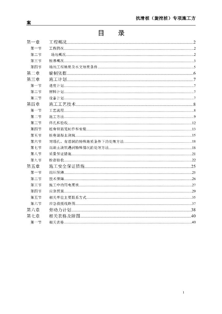 旋挖桩抗滑桩专项施工方案（共44页）