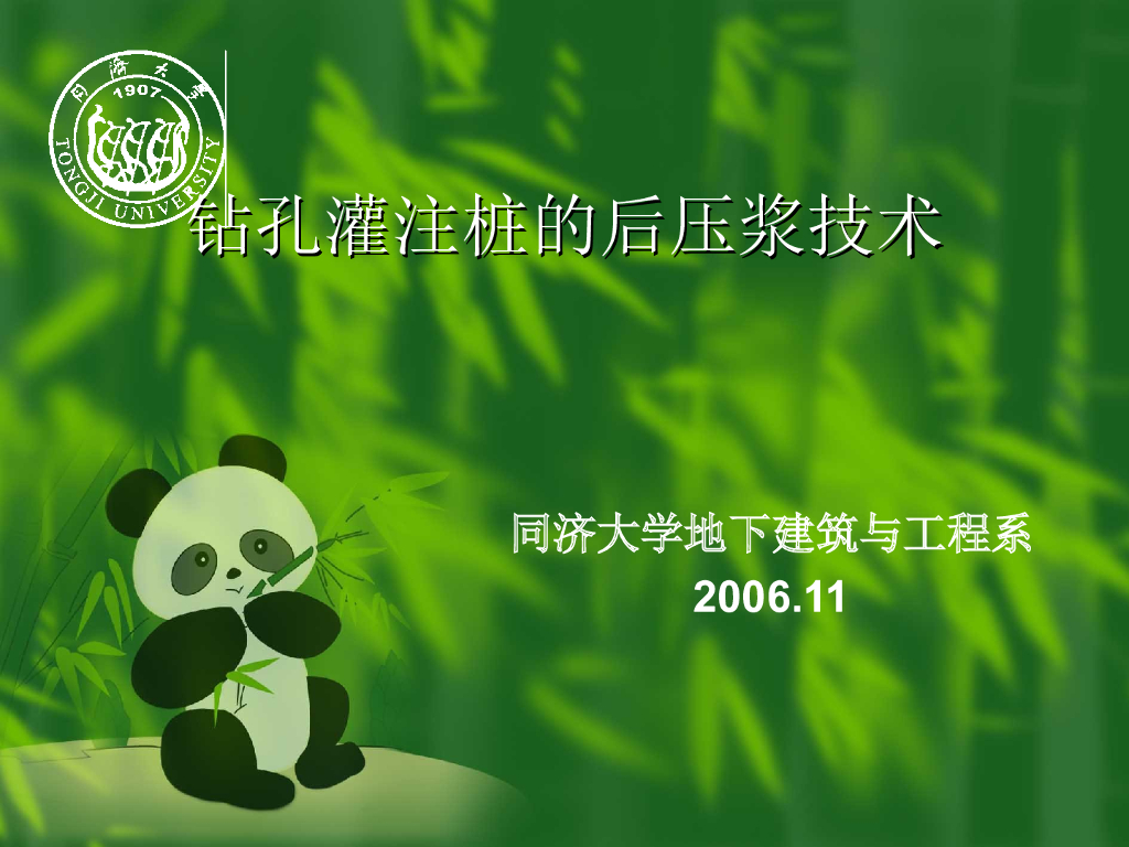 钻孔灌注桩的后压浆技术（共57页）