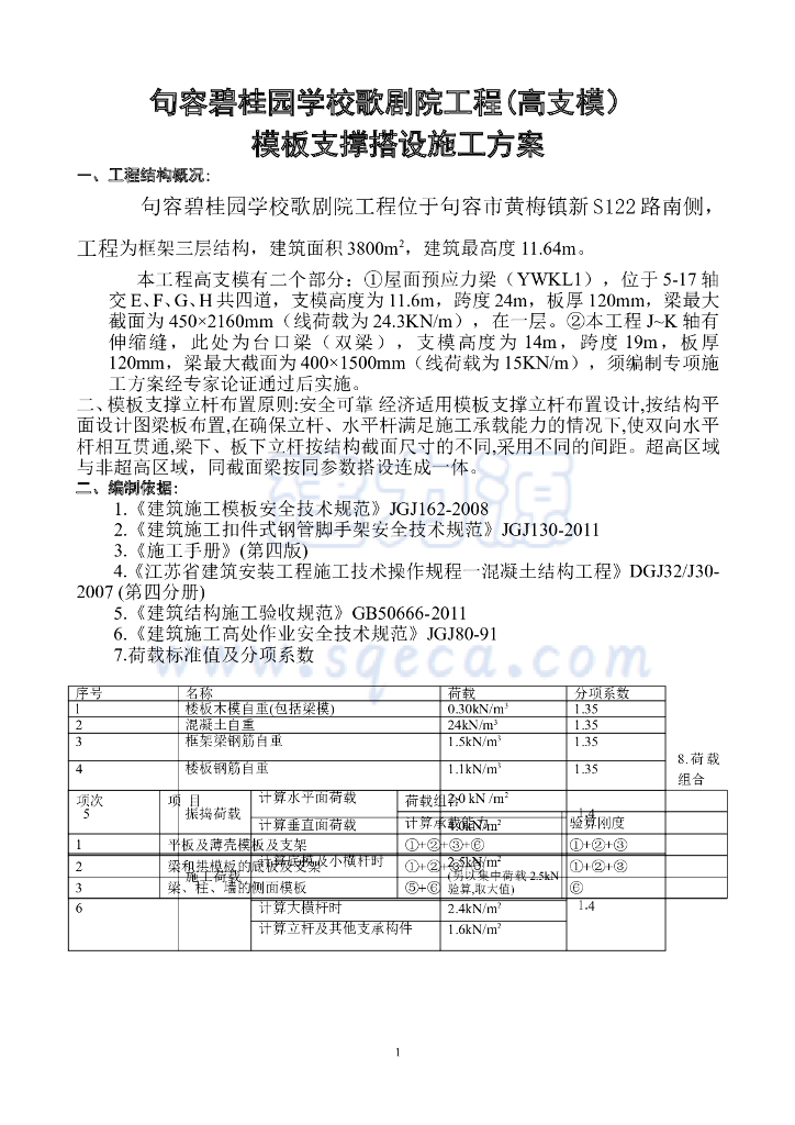 [名企]框架结构学校歌剧院高支模方案39P