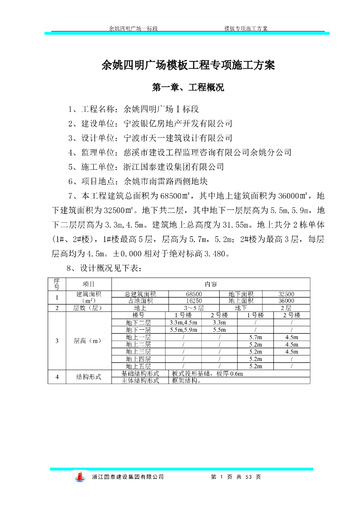 建筑商业广场项目模板工程施工方案