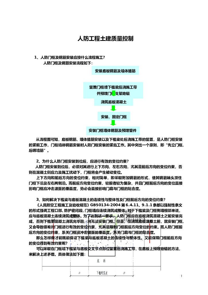 人防工程钢筋施工质量控制要点