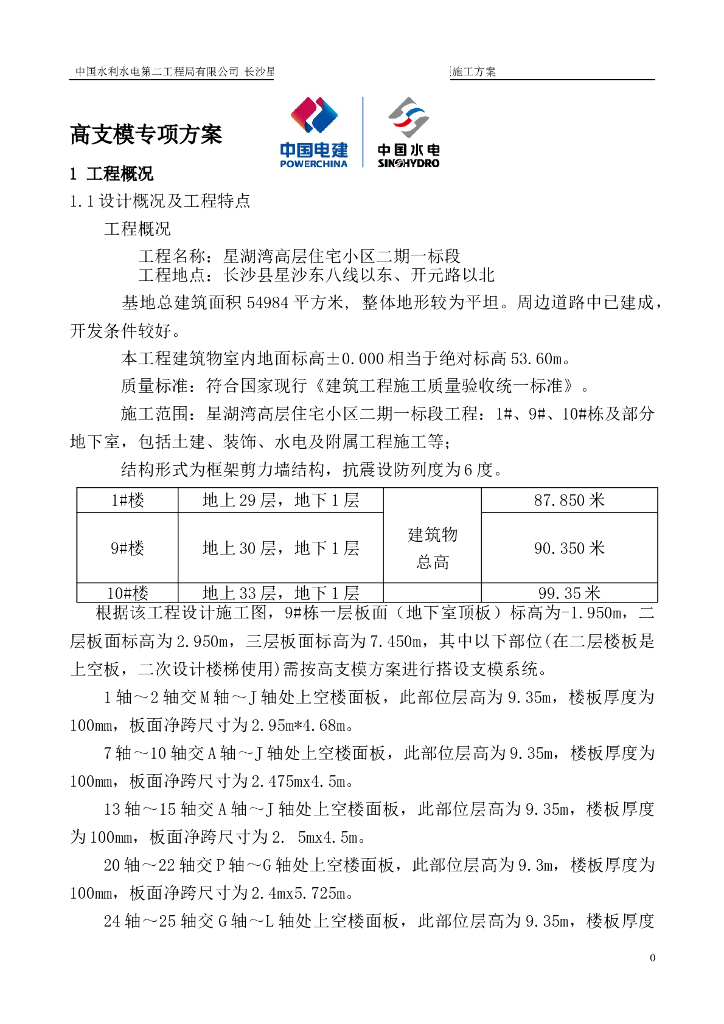 框架剪力墙结构高支模专项方案（专家论证修改版）