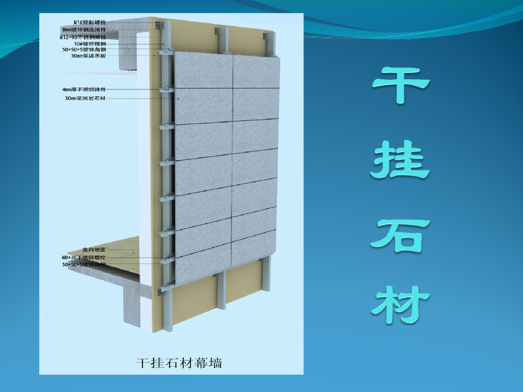 干挂石材幕墙施工工艺PPT