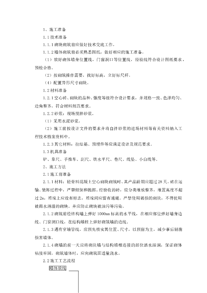 轻质砌块隔墙施工技术与质量控制