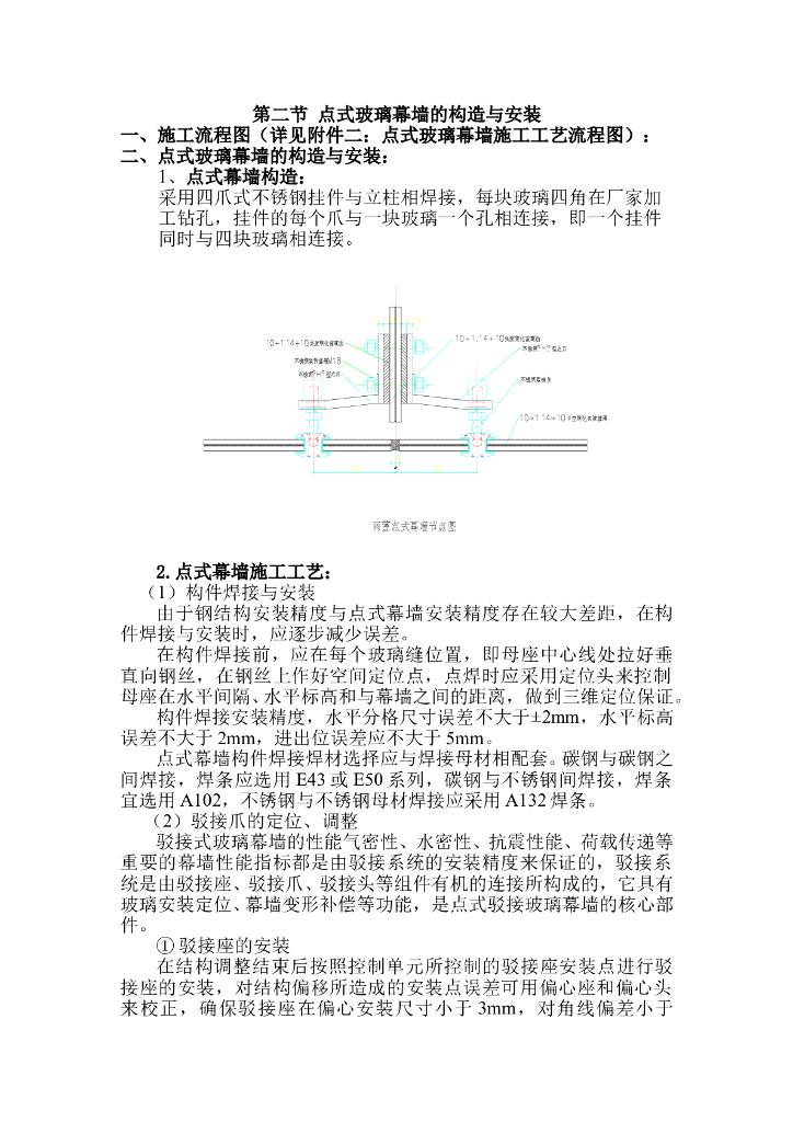 建筑项目工程点支式玻璃幕墙施工方案