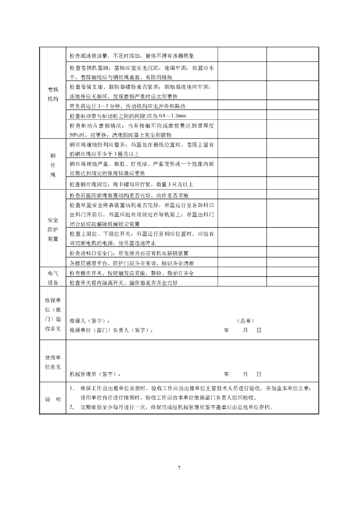 建筑起重机械定期保养记录表_第7页